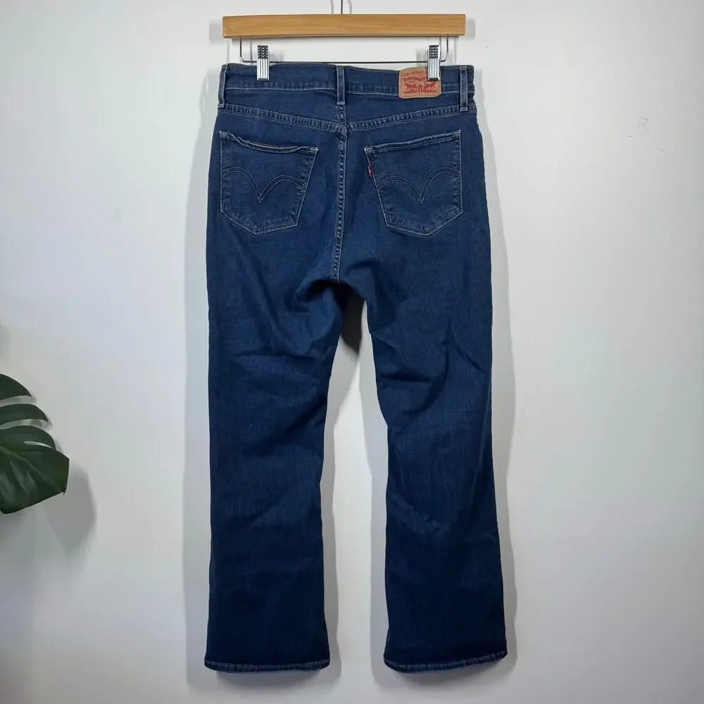 Levi Curvy Bootcut Jeans Women 29 Blue Dark Wash Western Boho Festival Concert